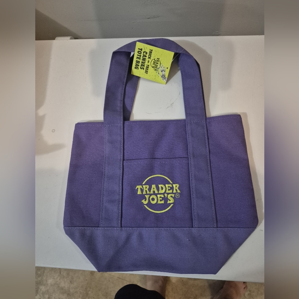 Purple Trader Joe's Mini Halloween Tote Bag